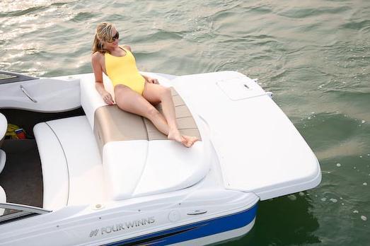 woman suntan on boat